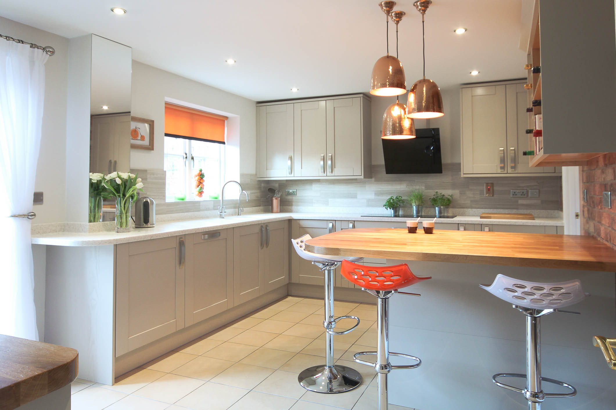 Shenley Brook End kitchen — warm timber, soft neutrals and layered lighting after the Cranberryhome refurbishment